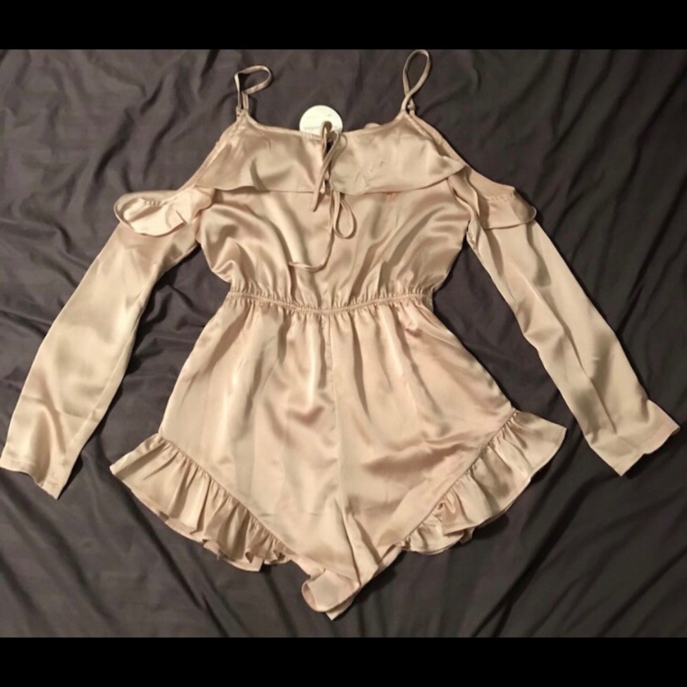 Champagne Satin Romper